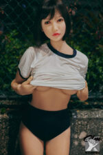 TPE sex doll that is lifting her clothes for you